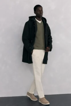 Gola de lã merino e cashmere com bico