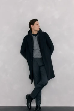 Gola de lã merino e cashmere com bico