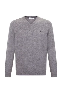 Gola de lã merino e cashmere com bico