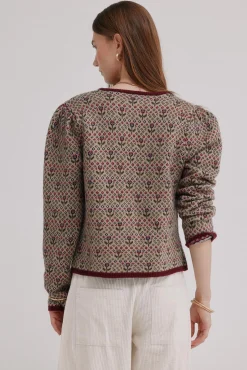 Isela. Casaco de malha jacquard