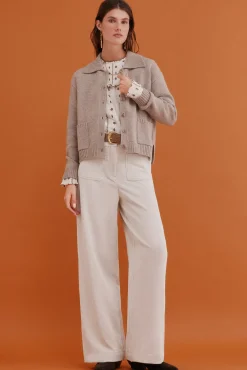 Itziar. Casaco de malha com bolsos