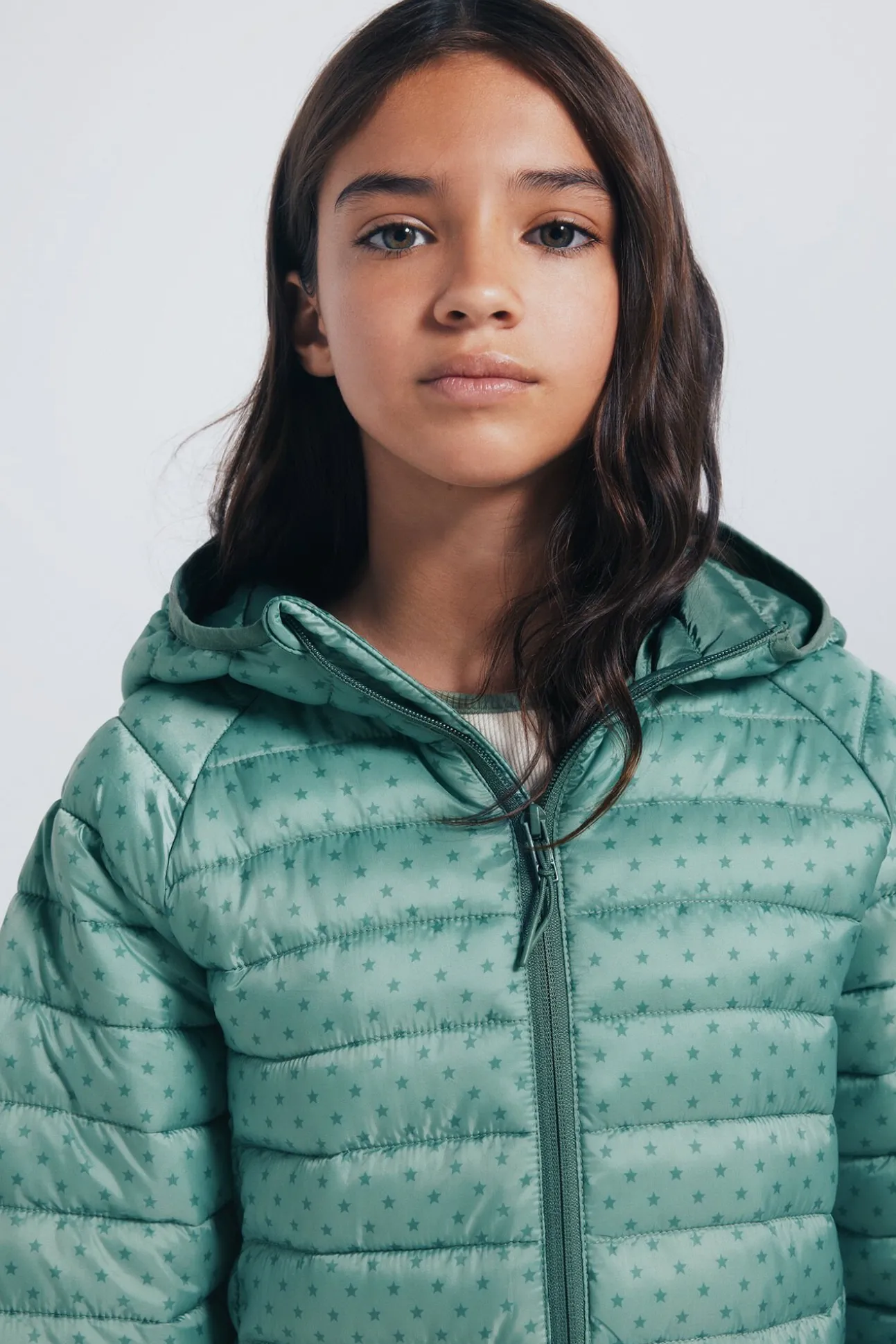 Jaqueta acolchoada estrela para menina