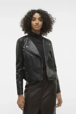 Jaqueta biker feminina em polipele