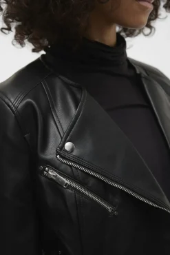 Jaqueta biker feminina em polipele
