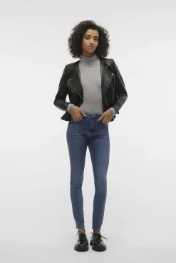 Jaqueta biker feminina em polipele