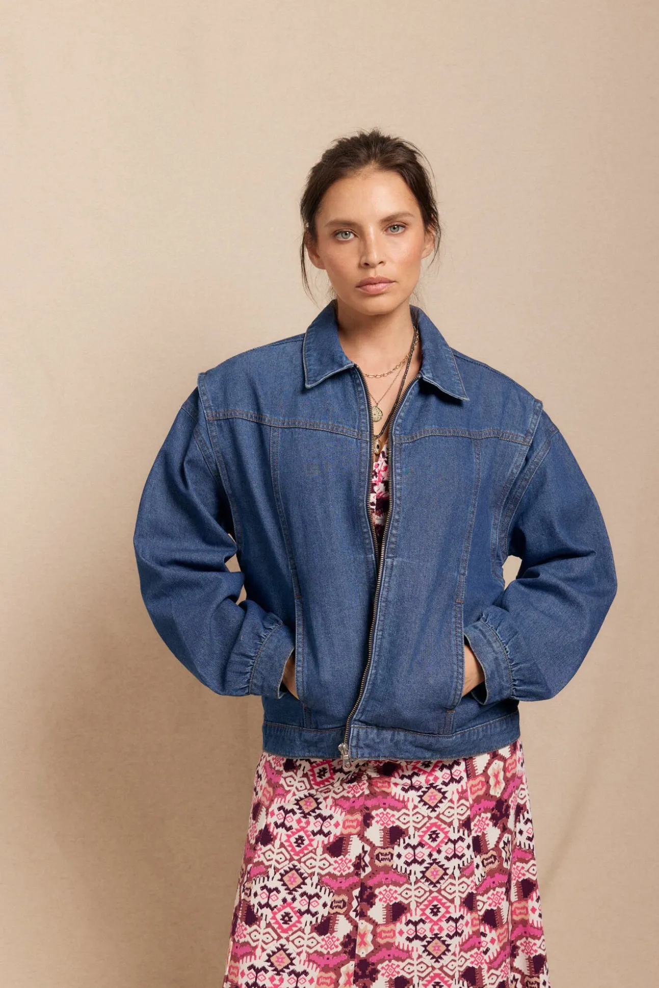 Jaqueta bomber jeans