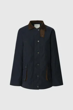 Jaqueta com gola de camisa impermeável