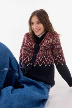 Jaqueta jacquard geométrica multicolor
