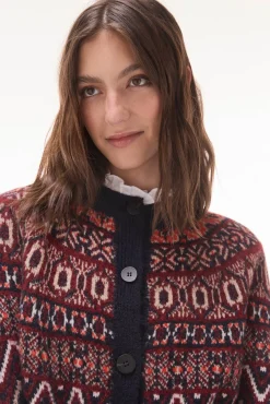 Jaqueta jacquard geométrica multicolor