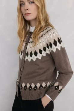 Jaqueta jacquard grega