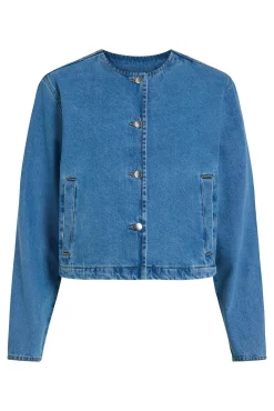 Jaqueta jeans abotoada