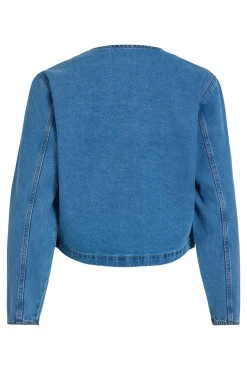 Jaqueta jeans abotoada