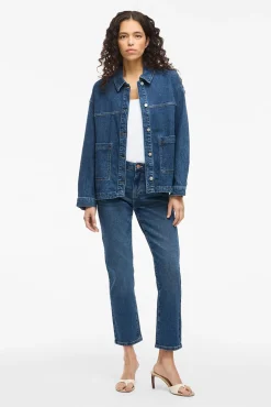 Jaqueta jeans com bolsos