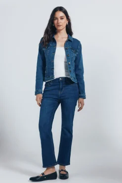 Jaqueta jeans de algodão