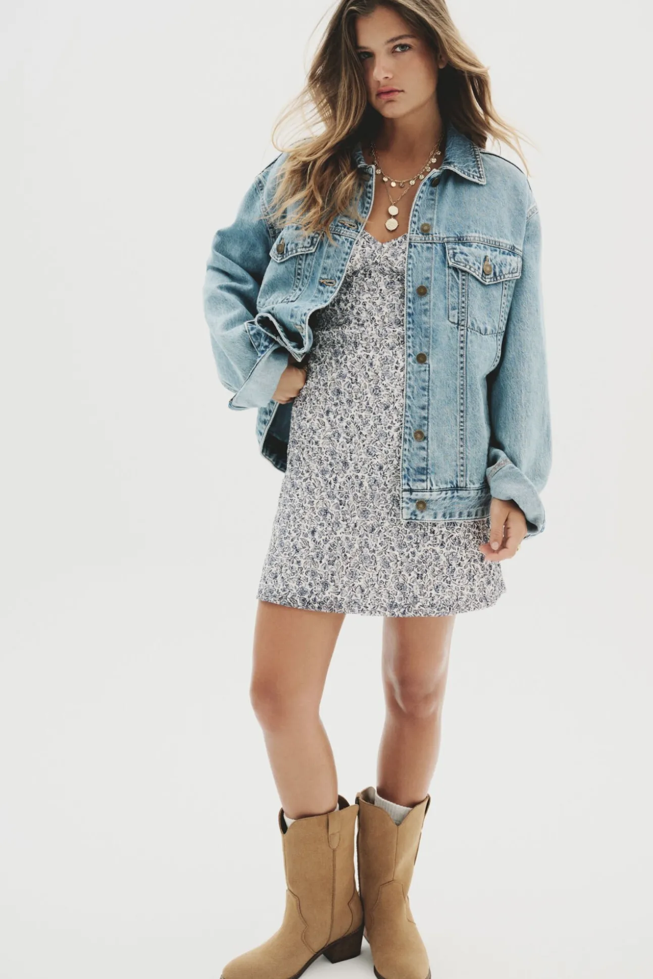 Jaqueta jeans de algodão oversized