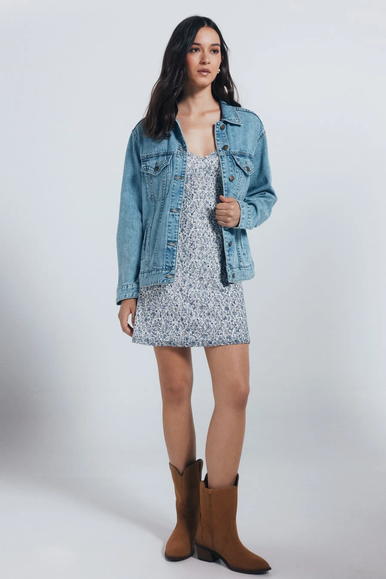 Jaqueta jeans de algodão oversized