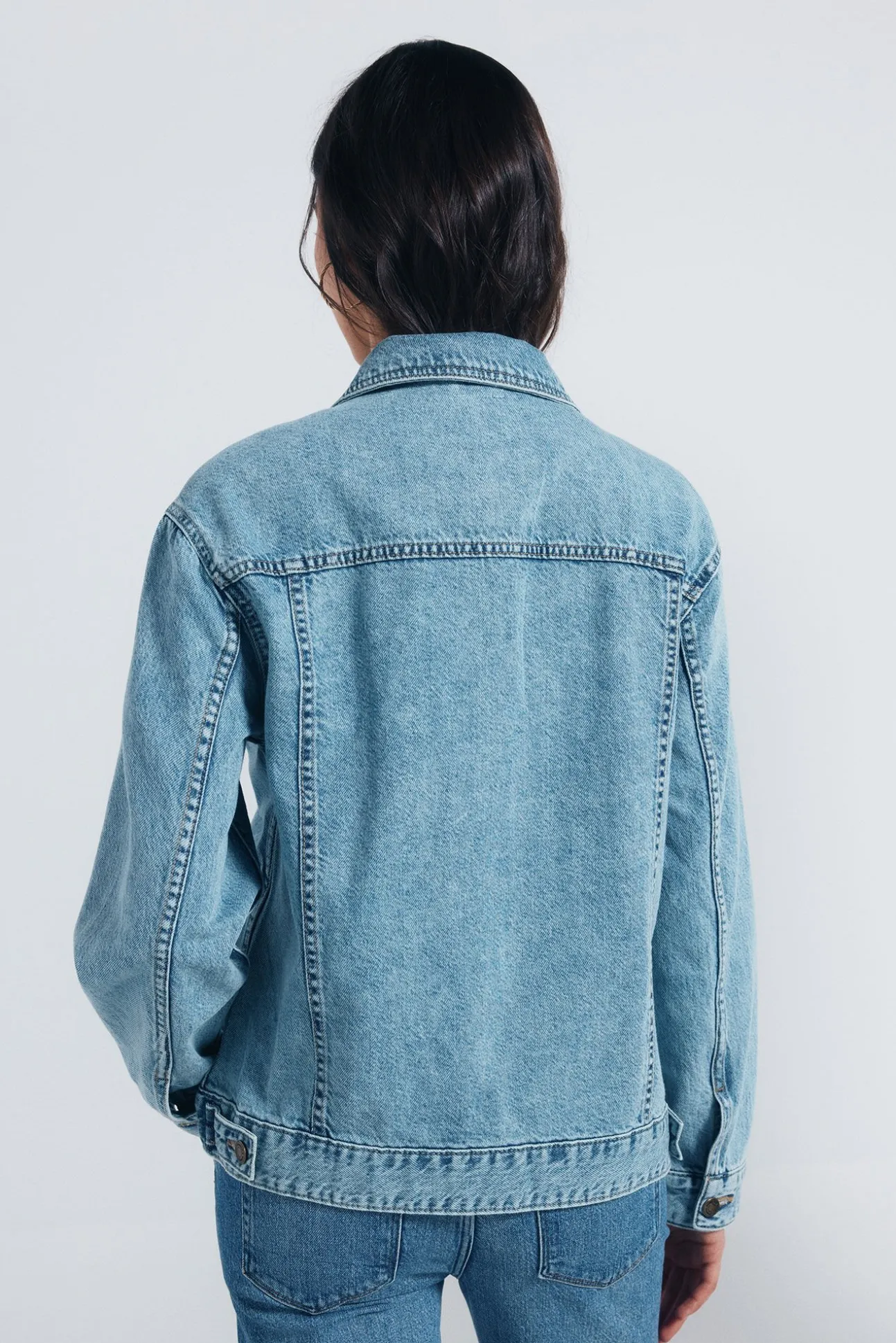 Jaqueta jeans de algodão oversized