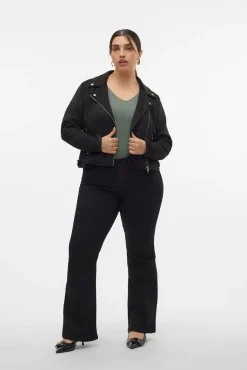 Jaqueta plus size com efeito pele