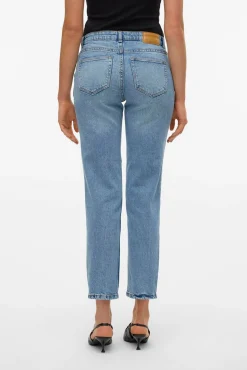 Jeans retas de cintura média