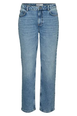 Jeans retas de cintura média