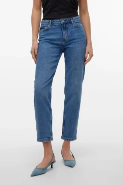Jeans retas de cintura média