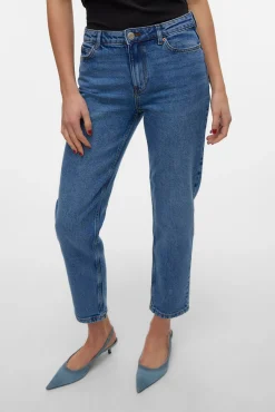 Jeans retas de cintura média