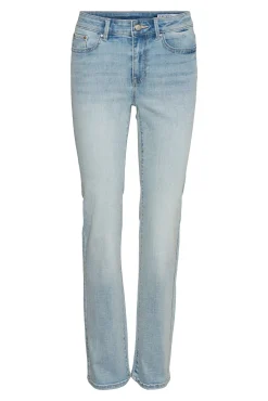 Jeans retas de cintura subida
