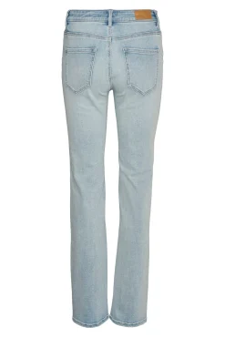 Jeans retas de cintura subida