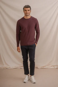 Jersey de malha estruturada