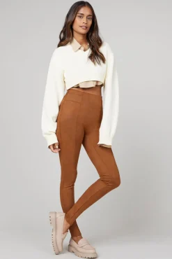 Leggings moldadoras efeito camurça
