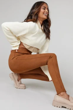 Leggings moldadoras efeito camurça