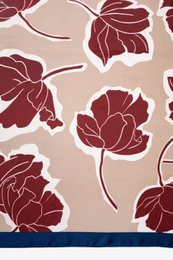 Lenço de cetim com estampado floral