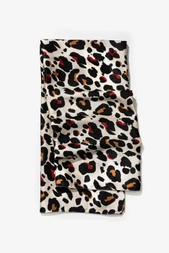 Lenço de cetim com estampado animal