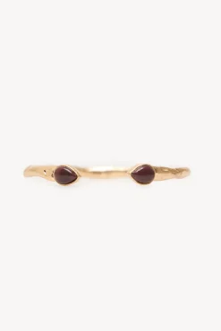 Leslie. Pulseira de pedra banhada a ouro