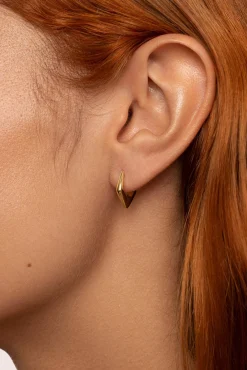 Loose Hoop Earring Point Gold Plated