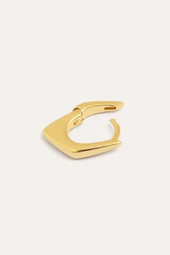 Loose Hoop Earring Point Gold Plated