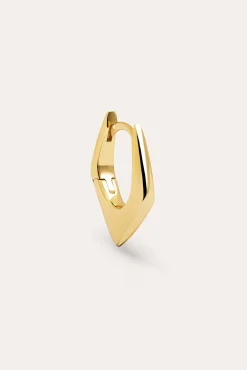 Loose Hoop Earring Point Gold Plated