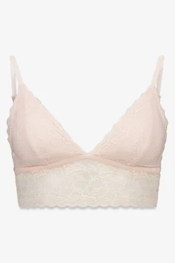LOVELY bralette triangular de renda rosa