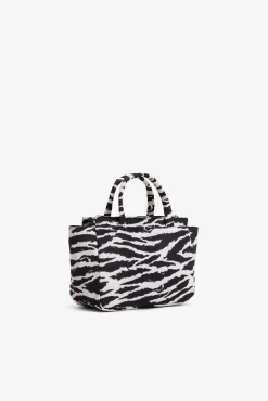 Mala acolchoada com estampado de zebra