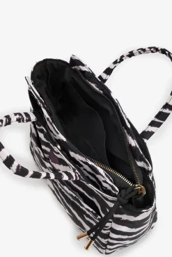 Mala acolchoada com estampado de zebra