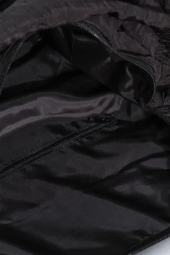 Mala de viagem de nylon acetinado preto