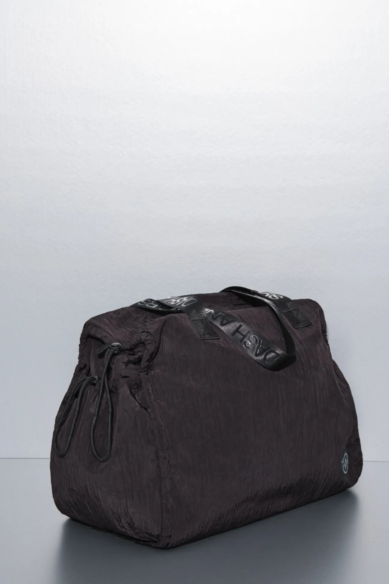 Mala de viagem de nylon acetinado preto