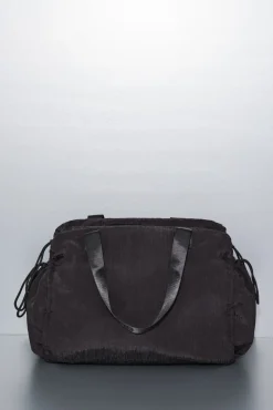 Mala de viagem de nylon acetinado preto