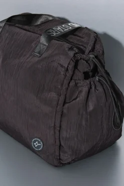 Mala de viagem de nylon acetinado preto