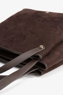 Mala tote bag com efeito camurça