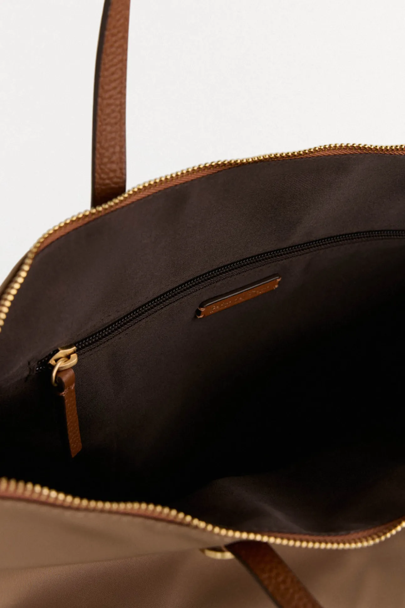 Mala tote bag de nylon com fecho-éclair