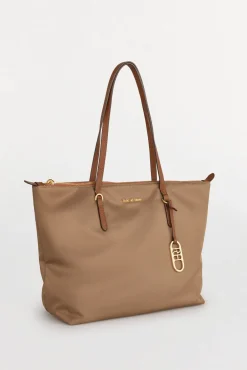 Mala tote bag de nylon com fecho-éclair