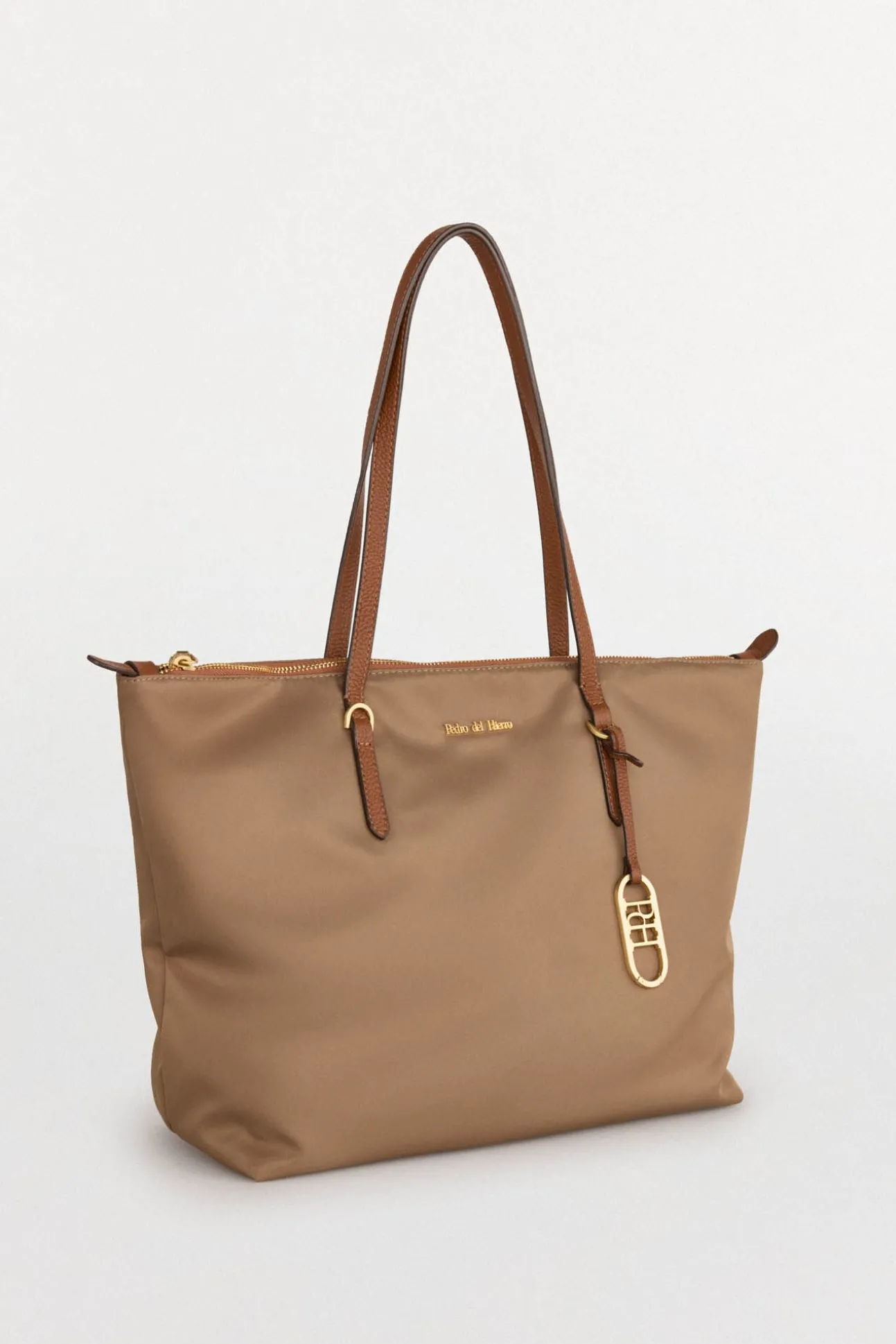 Mala tote bag de nylon com fecho-éclair