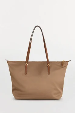 Mala tote bag de nylon com fecho-éclair