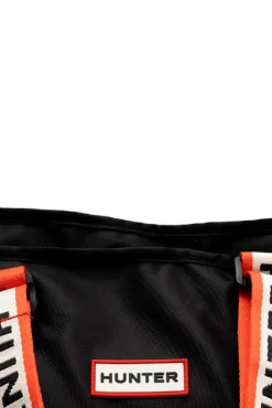 Mala tote Roberts com logo jacquard e tecido preto